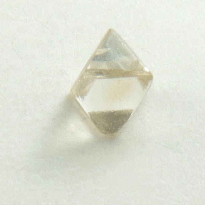 Diamond (0.08 carat pale-brown octahedral crystal) from Mirny, Sakha (Yakutia) Republic, Siberia, Russia