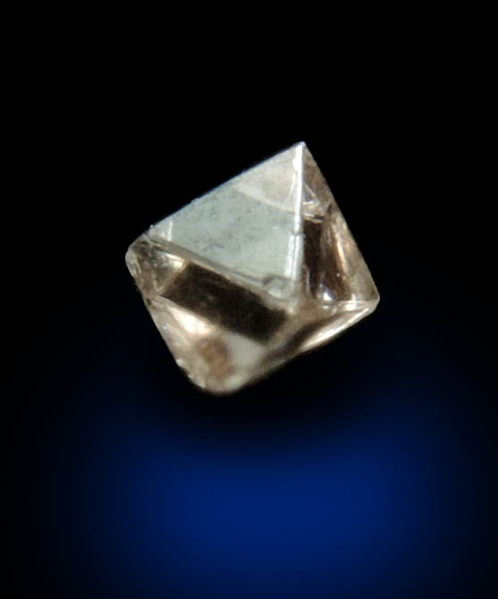 Diamond (0.07 carat pale-brown octahedral crystal) from Mirny, Sakha (Yakutia) Republic, Siberia, Russia