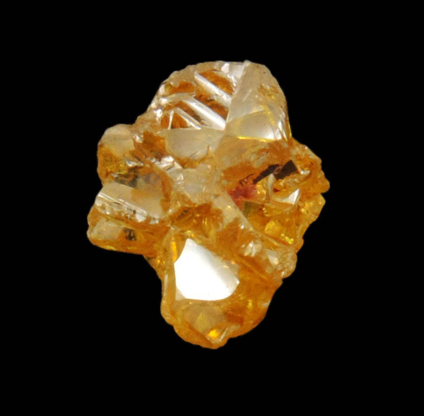 Diamond (1.35 carat cluster of fancy intense brownish-yellow cavernous uncut diamonds) from Mbuji-Mayi, 300 km east of Tshikapa, Democratic Republic of the Congo