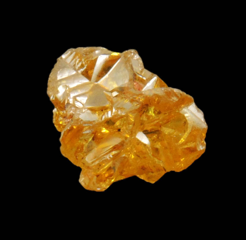 Diamond (1.35 carat cluster of fancy intense brownish-yellow cavernous uncut diamonds) from Mbuji-Mayi, 300 km east of Tshikapa, Democratic Republic of the Congo