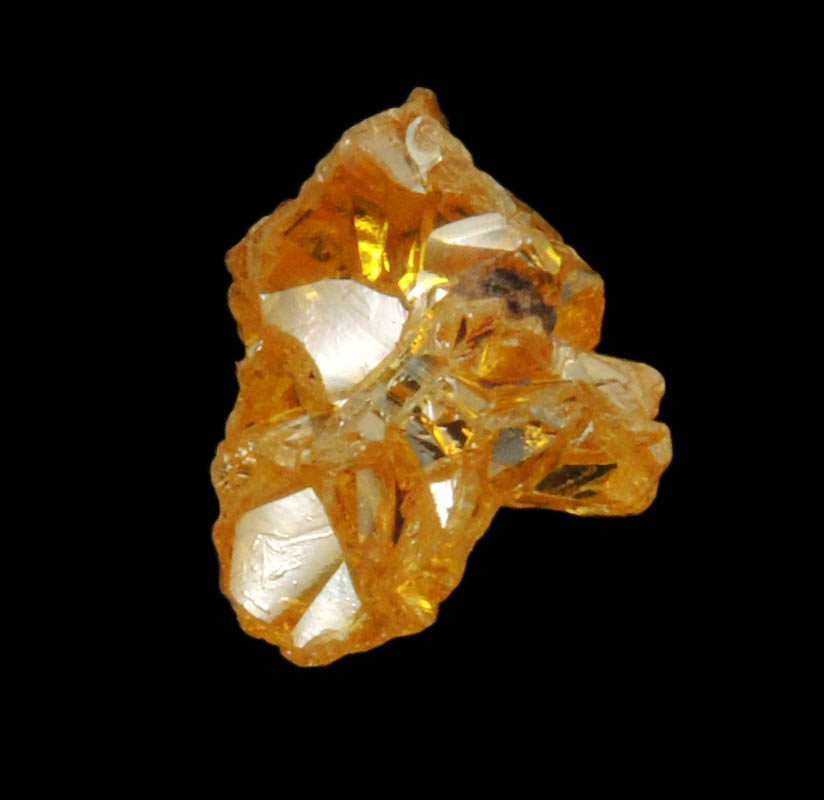 Diamond (1.35 carat cluster of fancy intense brownish-yellow cavernous uncut diamonds) from Mbuji-Mayi, 300 km east of Tshikapa, Democratic Republic of the Congo
