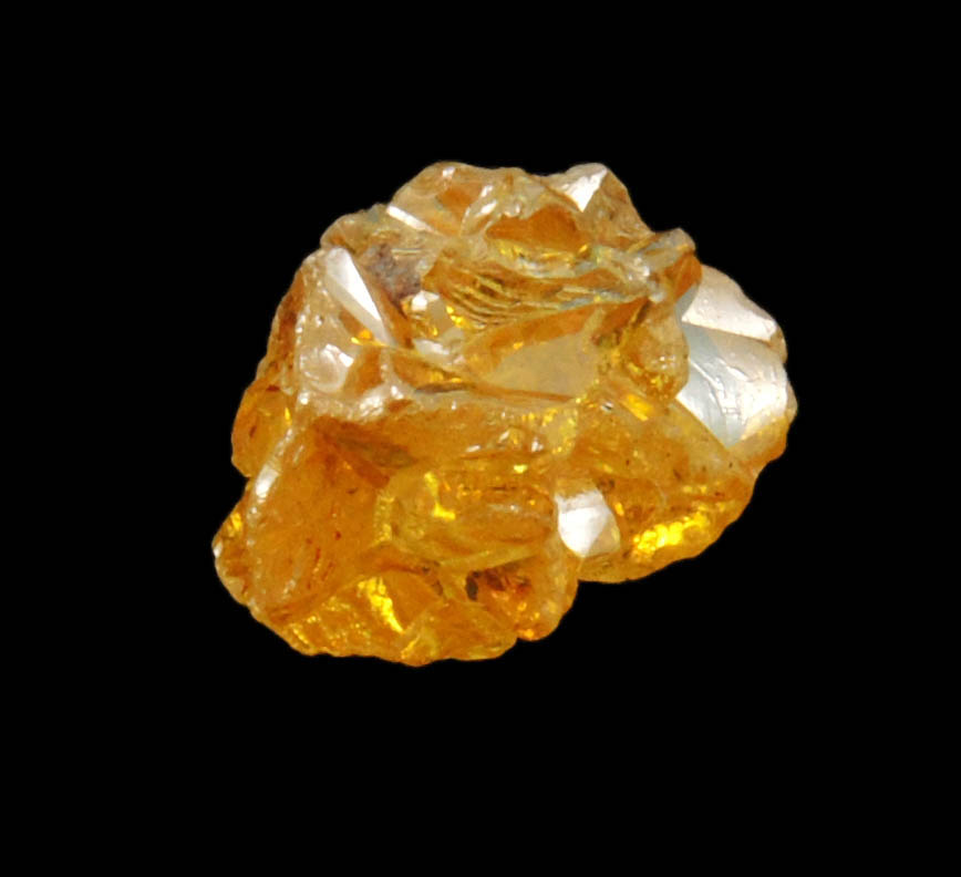 Diamond (1.35 carat cluster of fancy intense brownish-yellow cavernous uncut diamonds) from Mbuji-Mayi, 300 km east of Tshikapa, Democratic Republic of the Congo