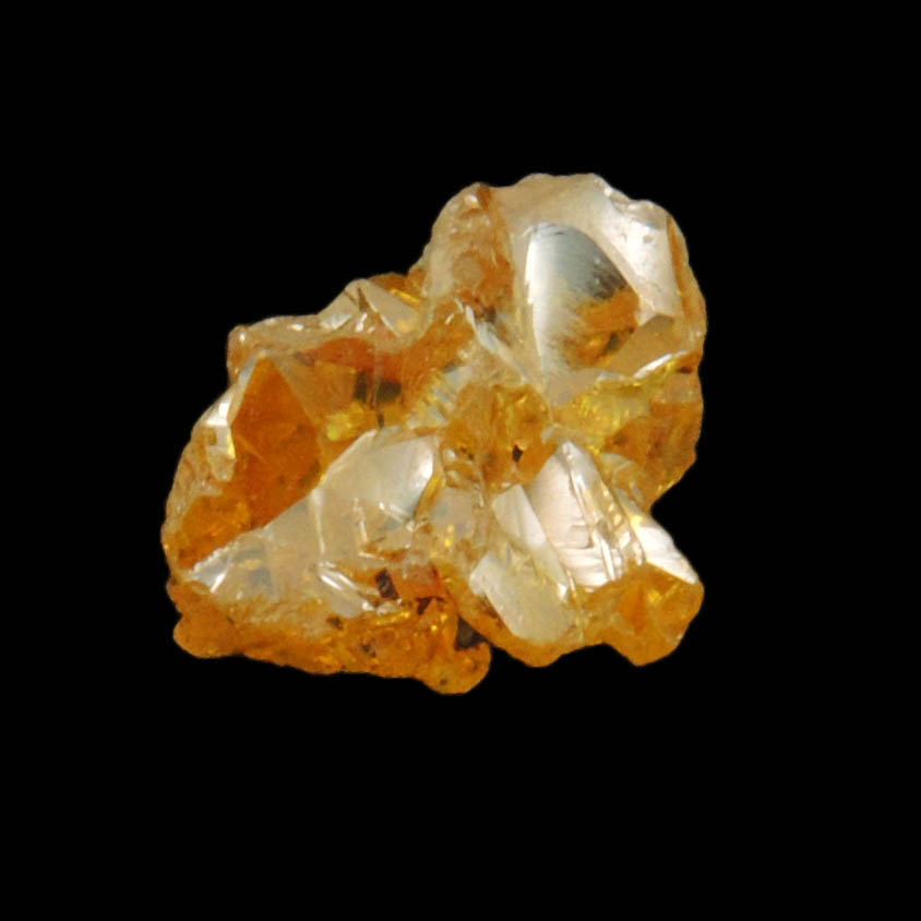 Diamond (1.35 carat cluster of fancy intense brownish-yellow cavernous uncut diamonds) from Mbuji-Mayi, 300 km east of Tshikapa, Democratic Republic of the Congo