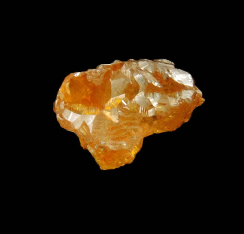 Diamond (0.65 carat fancy intense brownish-yellow cavernous uncut diamond) from Mbuji-Mayi, 300 km east of Tshikapa, Democratic Republic of the Congo