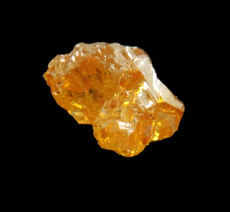 Diamond (0.65 carat fancy intense brownish-yellow cavernous uncut diamond) from Mbuji-Mayi, 300 km east of Tshikapa, Democratic Republic of the Congo