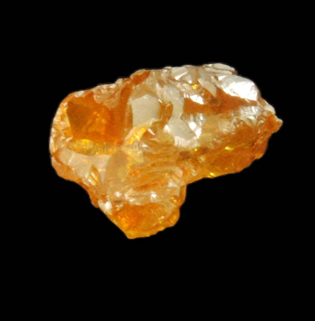 Diamond (0.65 carat fancy intense brownish-yellow cavernous uncut diamond) from Mbuji-Mayi, 300 km east of Tshikapa, Democratic Republic of the Congo