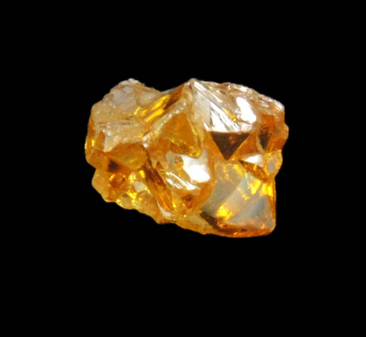 Diamond (0.65 carat fancy intense brownish-yellow cavernous rough diamond) from Mbuji-Mayi, 300 km east of Tshikapa, Democratic Republic of the Congo