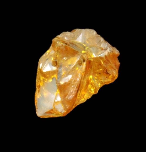 Diamond (0.65 carat fancy intense brownish-yellow cavernous rough diamond) from Mbuji-Mayi, 300 km east of Tshikapa, Democratic Republic of the Congo