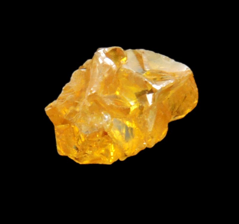 Diamond (0.89 carat cluster of fancy-yellow cavernous uncut diamonds) from Mbuji-Mayi, 300 km east of Tshikapa, Democratic Republic of the Congo