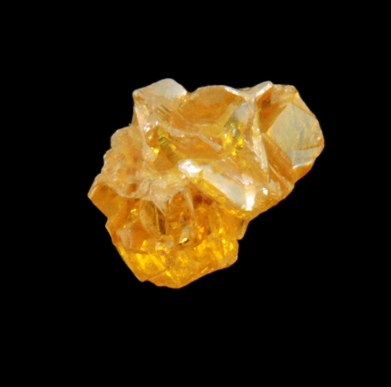 Diamond (0.89 carat cluster of fancy-yellow cavernous uncut diamonds) from Mbuji-Mayi, 300 km east of Tshikapa, Democratic Republic of the Congo