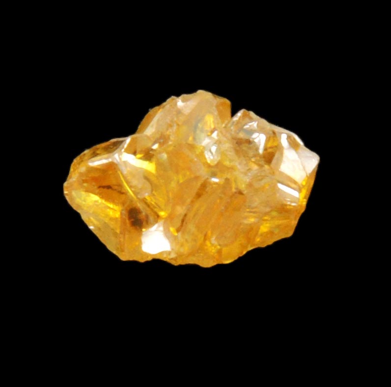 Diamond (0.89 carat cluster of fancy-yellow cavernous uncut diamonds) from Mbuji-Mayi, 300 km east of Tshikapa, Democratic Republic of the Congo