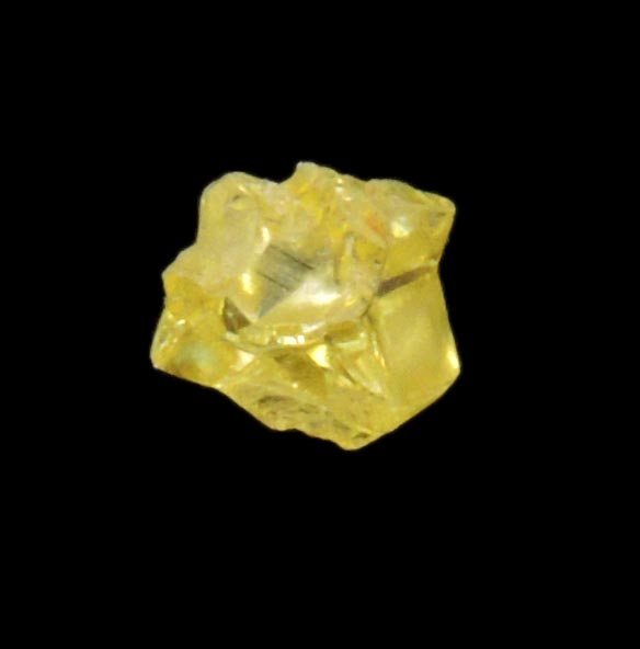 Diamond (0.25 carat fancy-yellow cavernous uncut diamond) from Mbuji-Mayi, 300 km east of Tshikapa, Democratic Republic of the Congo