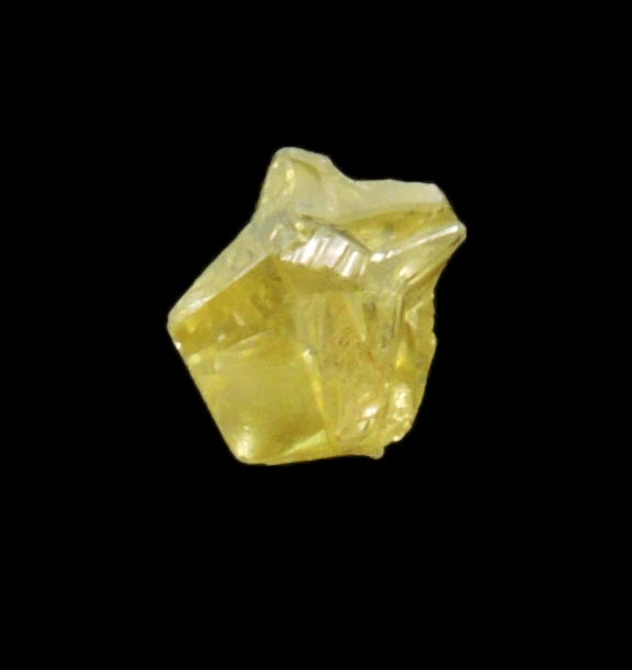 Diamond (0.25 carat fancy-yellow cavernous uncut diamond) from Mbuji-Mayi, 300 km east of Tshikapa, Democratic Republic of the Congo