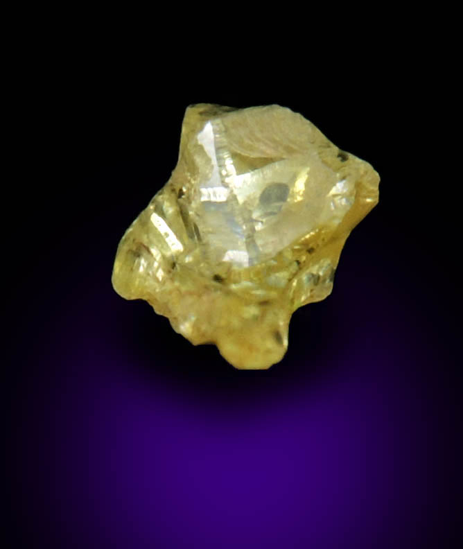 Diamond (0.29 carat fancy-yellow cavernous crystal) from Mbuji-Mayi, 300 km east of Tshikapa, Democratic Republic of the Congo