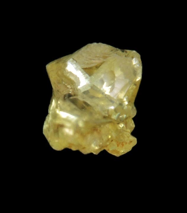 Diamond (0.29 carat fancy-yellow cavernous crystal) from Mbuji-Mayi, 300 km east of Tshikapa, Democratic Republic of the Congo