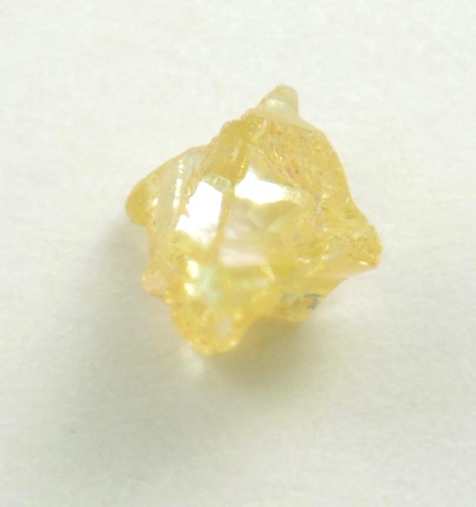 Diamond (0.29 carat fancy-yellow cavernous crystal) from Mbuji-Mayi, 300 km east of Tshikapa, Democratic Republic of the Congo