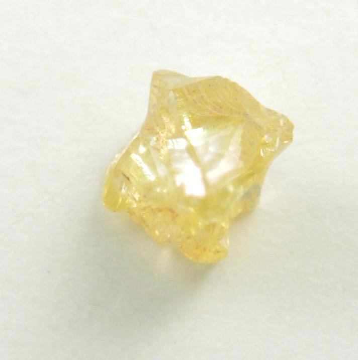 Diamond (0.29 carat fancy-yellow cavernous crystal) from Mbuji-Mayi, 300 km east of Tshikapa, Democratic Republic of the Congo