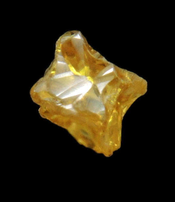 Diamond (0.31 carat fancy-intense yellow cavernous crystal) from Mbuji-Mayi, 300 km east of Tshikapa, Democratic Republic of the Congo