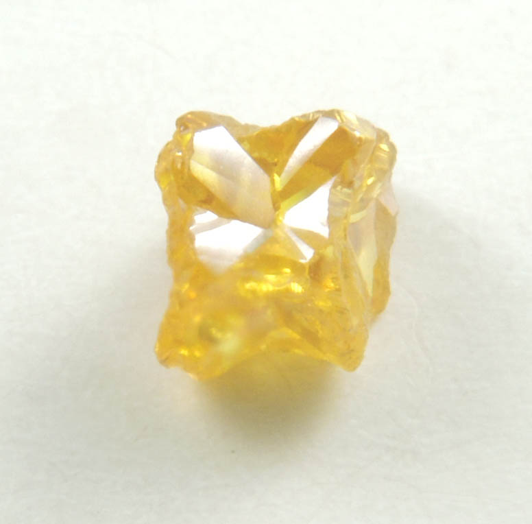 Diamond (0.31 carat fancy-intense yellow cavernous crystal) from Mbuji-Mayi, 300 km east of Tshikapa, Democratic Republic of the Congo