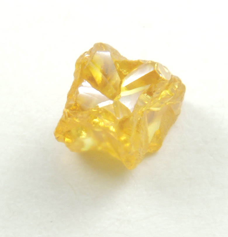 Diamond (0.31 carat fancy-intense yellow cavernous crystal) from Mbuji-Mayi, 300 km east of Tshikapa, Democratic Republic of the Congo