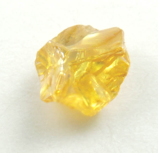 Diamond (0.22 carat fancy-yellow-yellow cavernous crystal) from Mbuji-Mayi, 300 km east of Tshikapa, Democratic Republic of the Congo