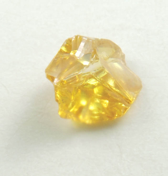 Diamond (0.22 carat fancy-yellow-yellow cavernous crystal) from Mbuji-Mayi, 300 km east of Tshikapa, Democratic Republic of the Congo