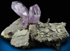 Quartz var. Amethyst Quartz on Calcite from Piedra Parada, near Las Vigas, Tatatila, Veracruz, Mexico