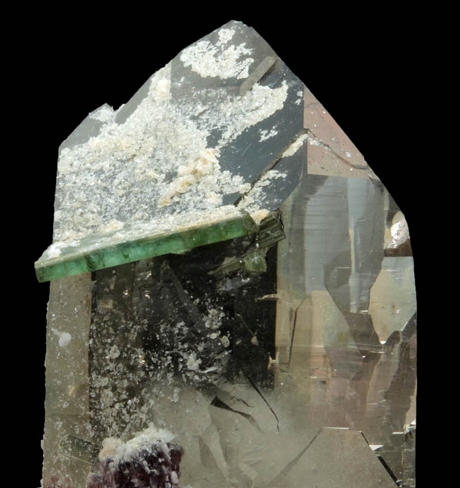 Quartz with Elbaite Tourmaline and Lepidolite from Pederneira Mine, Sao Jos da Safira, Minas Gerais, Brazil