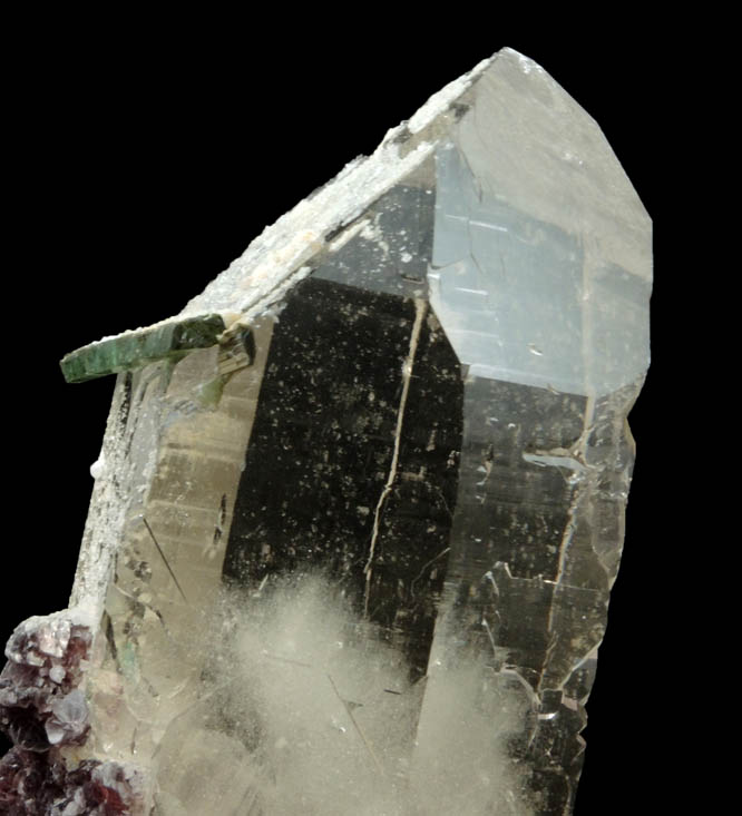 Quartz with Elbaite Tourmaline and Lepidolite from Pederneira Mine, Sao Jos da Safira, Minas Gerais, Brazil