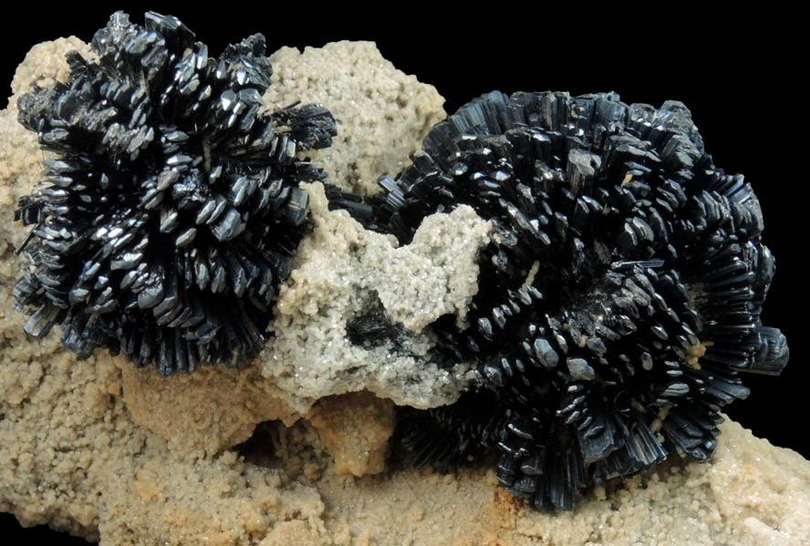 Stibnite on Calcite-Dolomite from Bansk tiavnica (Schemnitz), Central Slovakia Neogene Volcanic Field, Slovakia