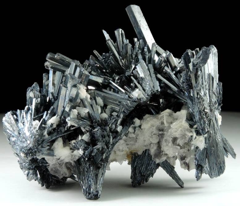 Stibnite with Barite from Baia Sprie (Felsbnya), Maramures, Romania