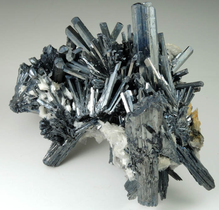 Stibnite with Barite from Baia Sprie (Felsbnya), Maramures, Romania