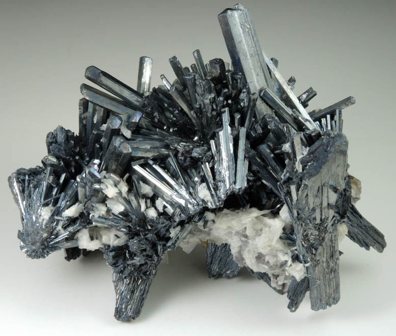 Stibnite with Barite from Baia Sprie (Felsbnya), Maramures, Romania