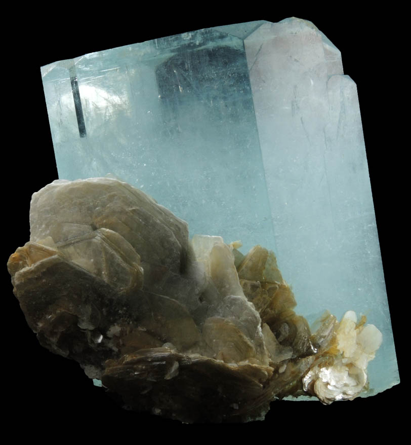 Beryl var. Aquamarine with Muscovite from Chumar Bakhoor, Nagar, Gilgit-Baltistan, Pakistan