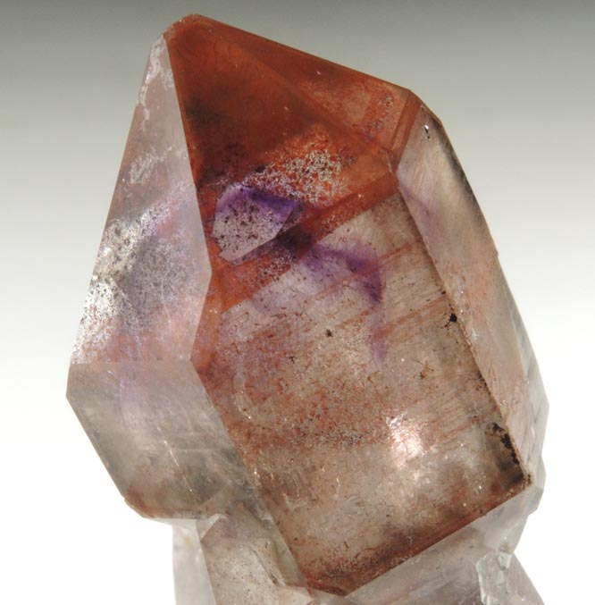 Quartz var. Amethyst Quartz scepter-shaped crystal with Hematite inclusions from Orange River, Namakwa, Northern Cape Province, South Africa