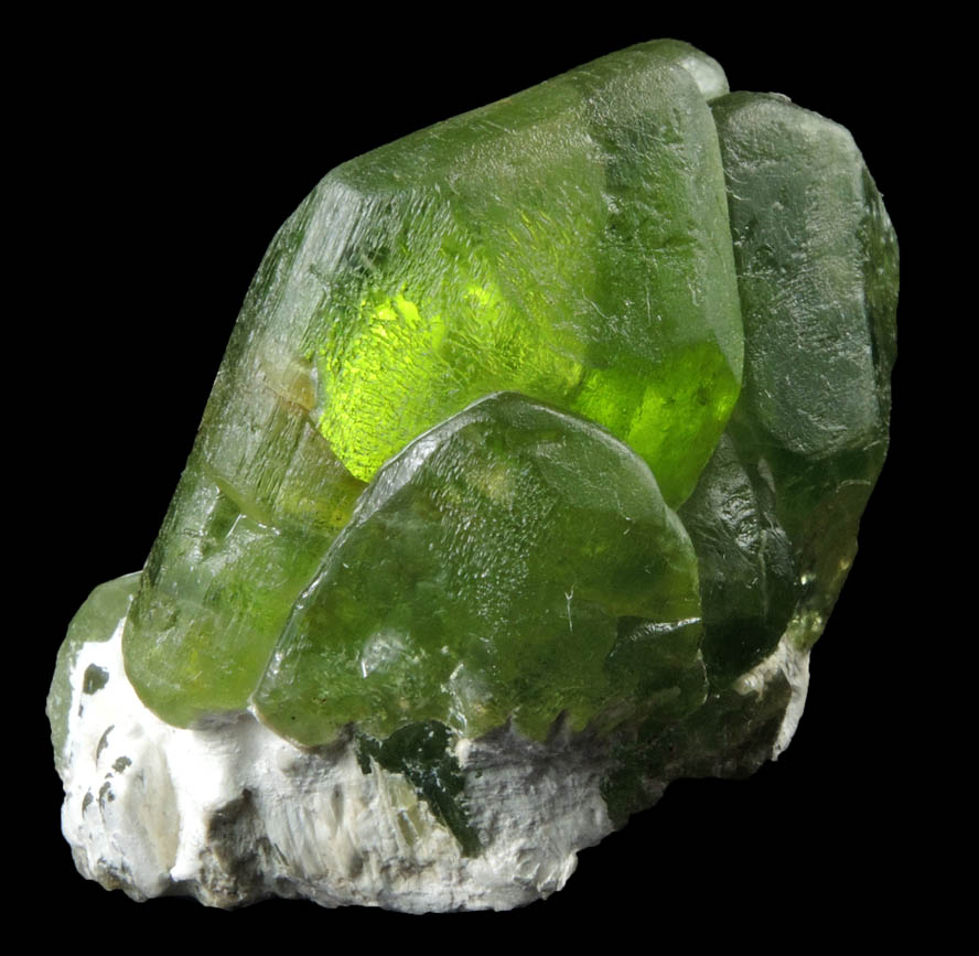 Forsterite var. Peridot (gem-grade crystals) from Suppat, Naran-Kagan Valley, Kohistan District, Khyber Pakhtunkhwa (North-West Frontier Province), Pakistan