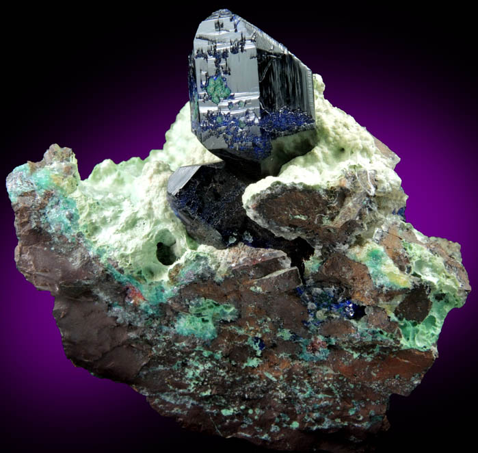 Azurite from Morenci Mine, 4600' Level, Clifton District, Greenlee County, Arizona