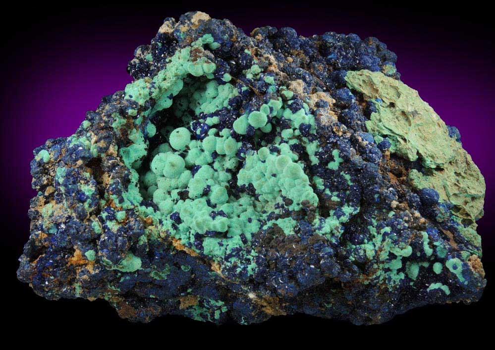 Azurite and Malachite from Copper Queen Mine, Bisbee, Warren District, Cochise County, Arizona