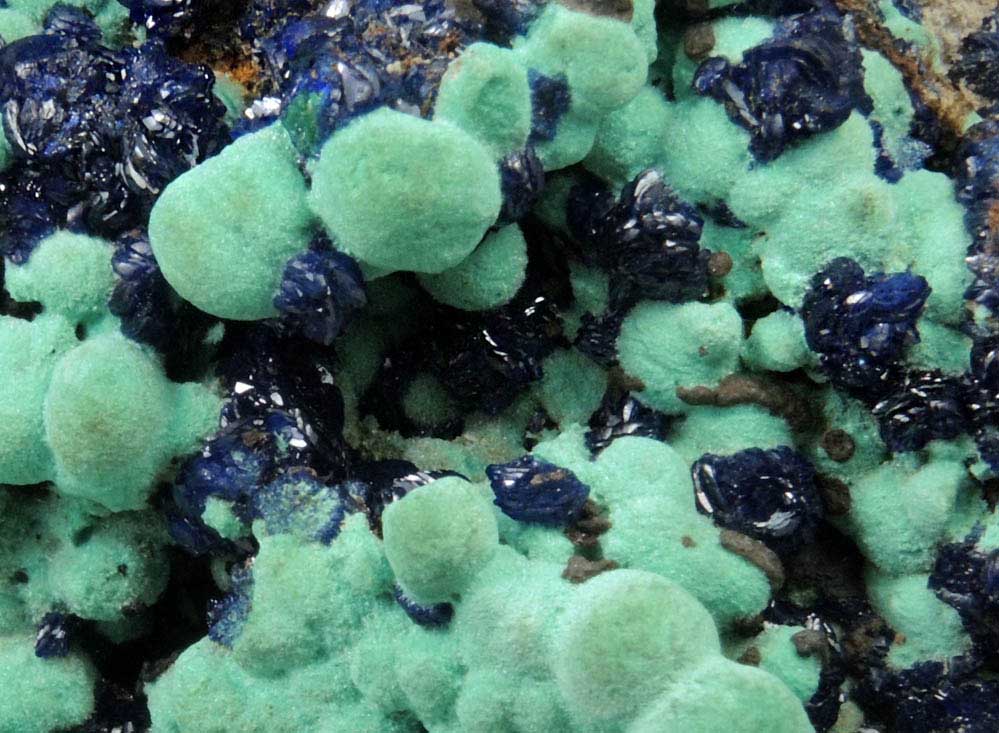 Azurite and Malachite from Copper Queen Mine, Bisbee, Warren District, Cochise County, Arizona