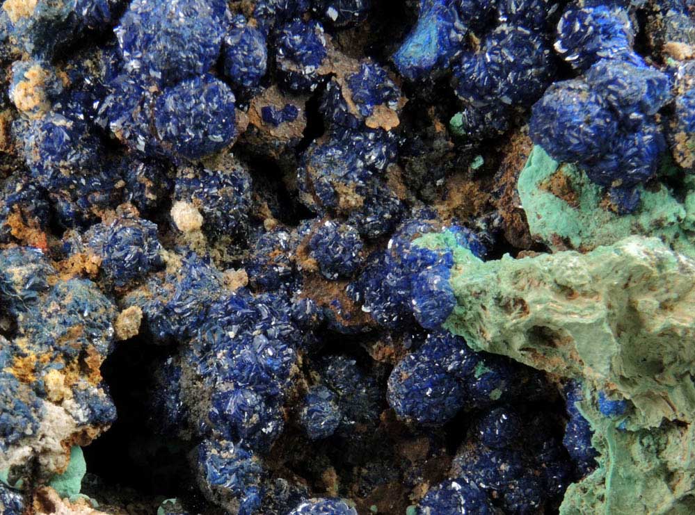 Azurite and Malachite from Copper Queen Mine, Bisbee, Warren District, Cochise County, Arizona