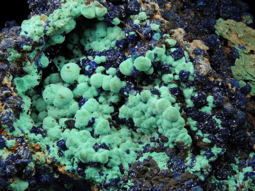 Azurite and Malachite from Copper Queen Mine, Bisbee, Warren District, Cochise County, Arizona