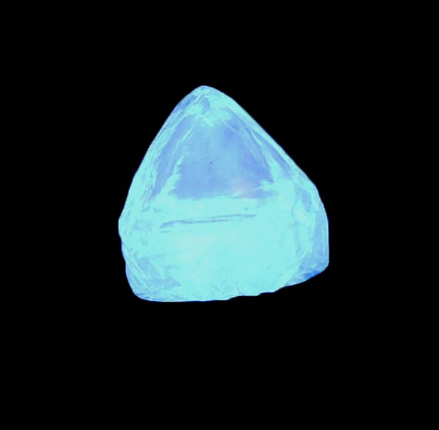 Diamond (1.52 carat cuttable fancy-green macle, twinned rough diamond) from Almazy Anabara Mine, Sakha (Yakutia) Republic, Siberia, Russia