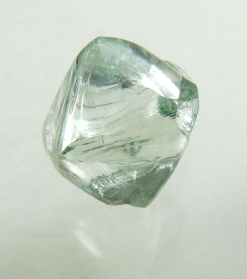 Diamond (1.42 carat cuttable fancy intense-green octahedral crystal) from Almazy Anabara Mine, Sakha (Yakutia) Republic, Siberia, Russia