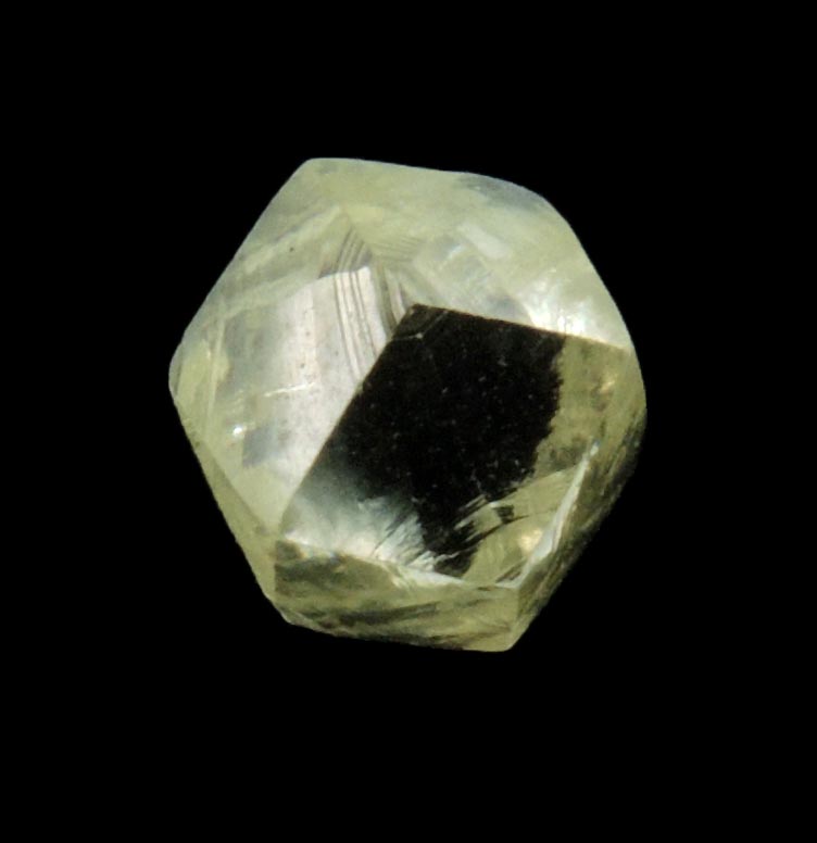 Diamond (1.52 carat gem-grade yellow tetrahexahedral uncut diamond) from Almazy Anabara Mine, Sakha (Yakutia) Republic, Siberia, Russia