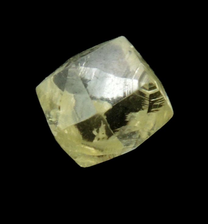 Diamond (1.52 carat gem-grade yellow tetrahexahedral uncut diamond) from Almazy Anabara Mine, Sakha (Yakutia) Republic, Siberia, Russia