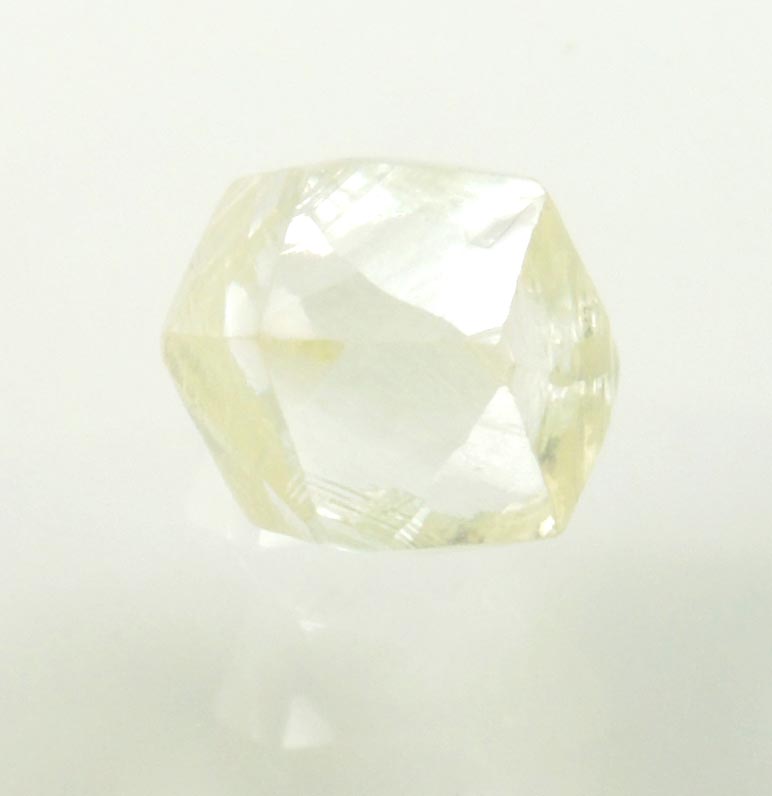 Diamond (1.52 carat gem-grade yellow tetrahexahedral uncut diamond) from Almazy Anabara Mine, Sakha (Yakutia) Republic, Siberia, Russia