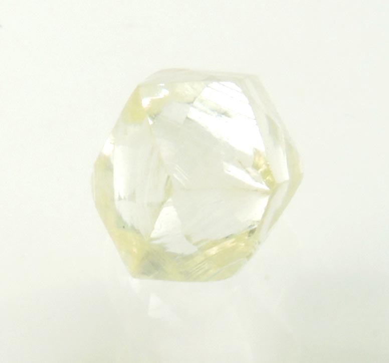 Diamond (1.52 carat gem-grade yellow tetrahexahedral uncut diamond) from Almazy Anabara Mine, Sakha (Yakutia) Republic, Siberia, Russia