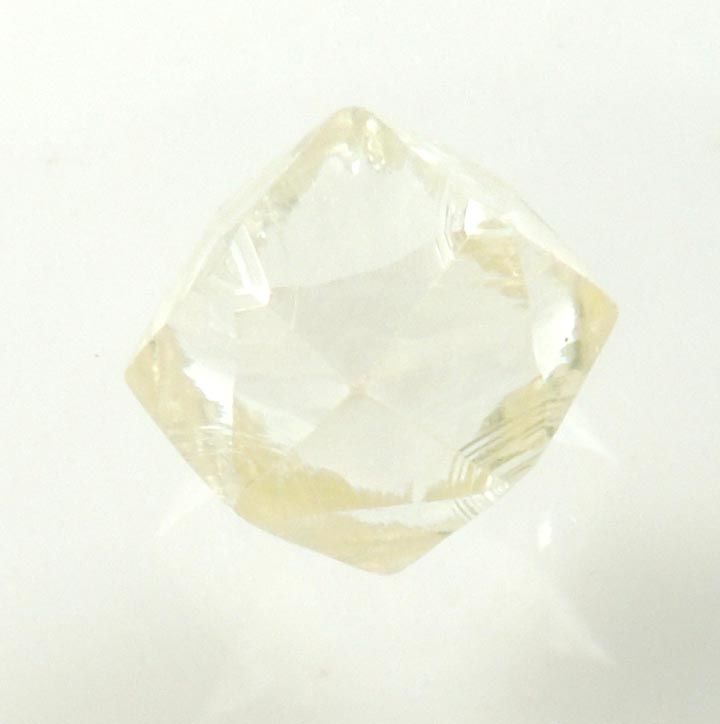 Diamond (1.52 carat gem-grade yellow tetrahexahedral uncut diamond) from Almazy Anabara Mine, Sakha (Yakutia) Republic, Siberia, Russia