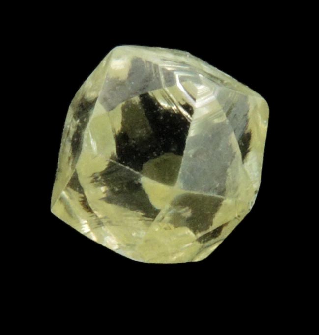 Diamond (1.52 carat gem-grade yellow tetrahexahedral uncut diamond) from Almazy Anabara Mine, Sakha (Yakutia) Republic, Siberia, Russia