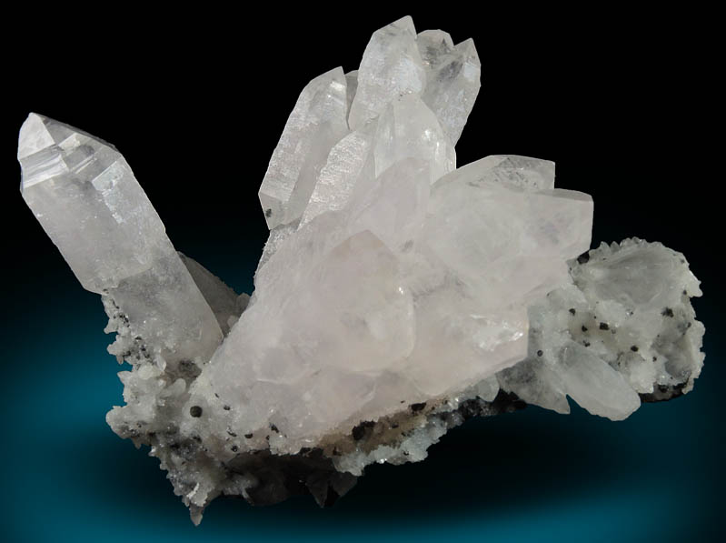 Quartz var. Amethystine Quartz scepter-shaped crystals with Sphalerite from Huaron District, Cerro de Pasco Province, Pasco Department, Peru